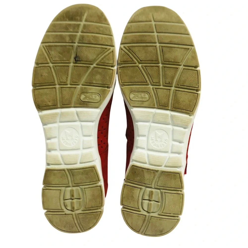 Mephisto Red Mary Jane Shoes Sneakers Perforate Walking Vaca Minimalist Womens 8